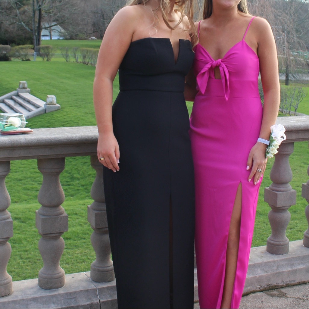 Bcbgmaxazria Fuchsia Strapless Tie-Front Maxi Dress